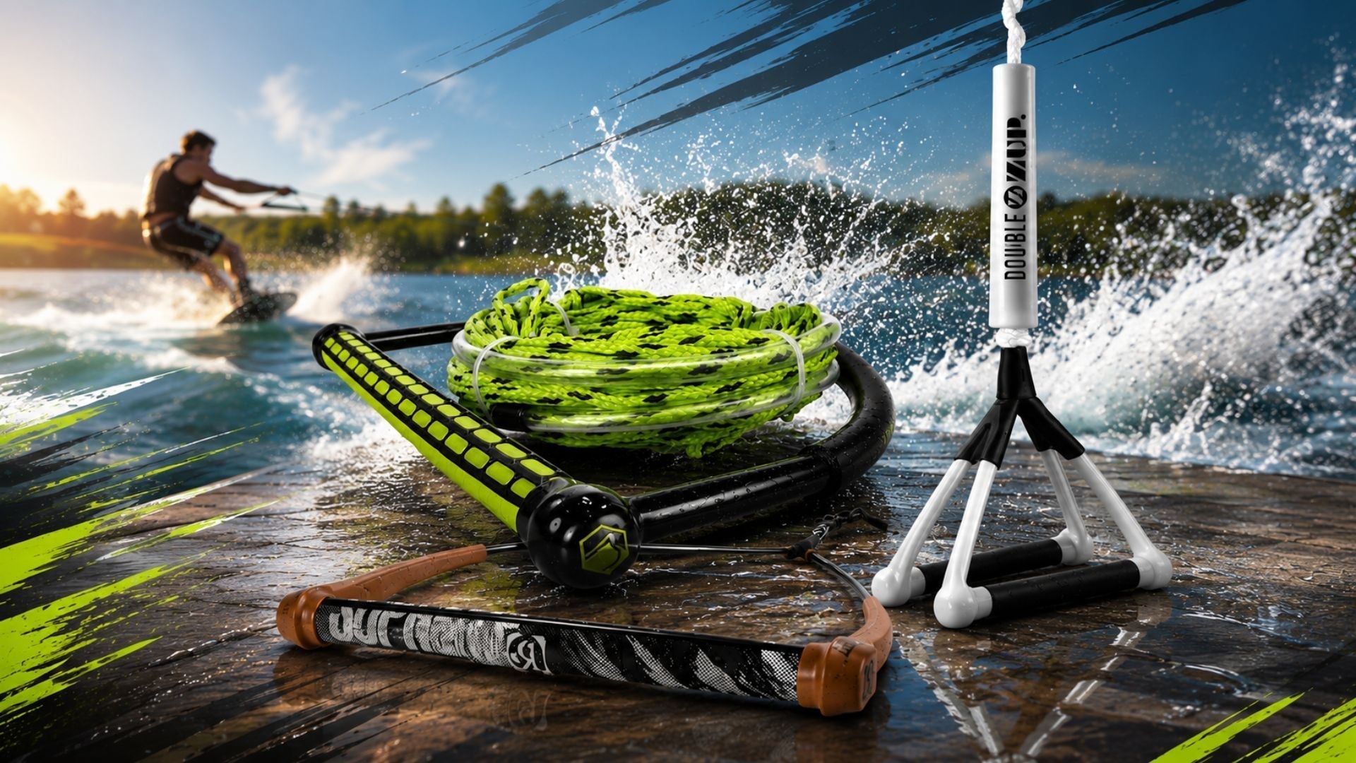 Premium wakeboard rope and handle set for better grip, control, and performance on the water