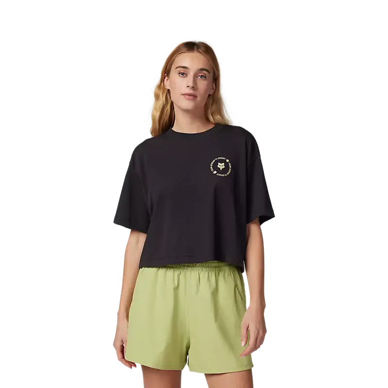 W BYRD CROP SS TEE [BLK]