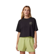 W BYRD CROP SS TEE [BLK]