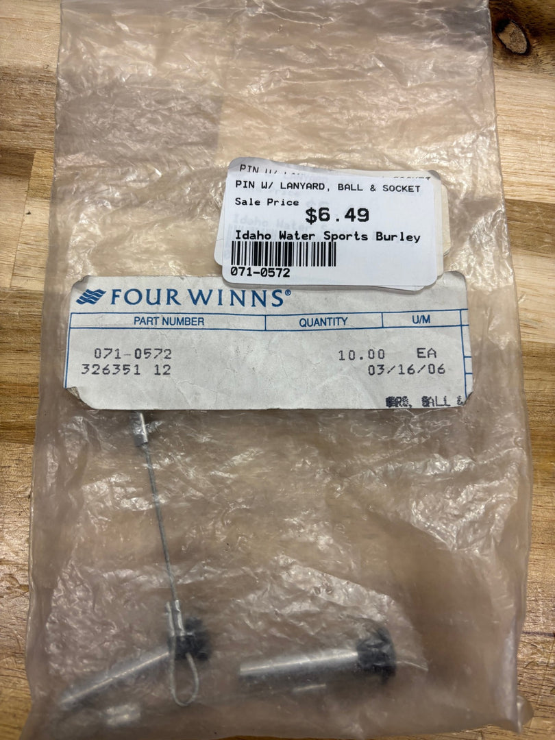 PIN W/ LANYARD, BALL & SOCKET