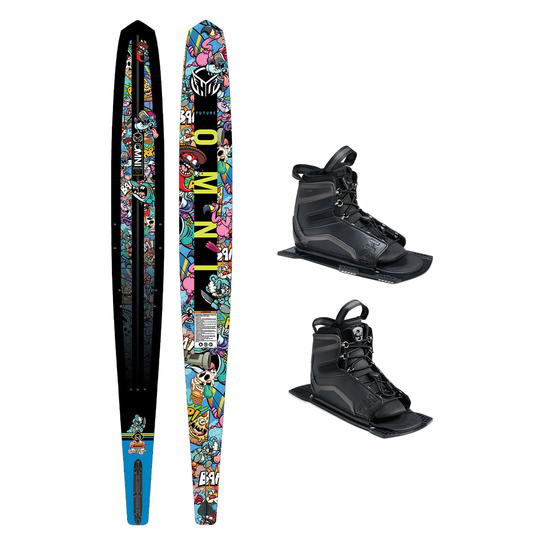 HO Future Omni Wacky Toons w/Stance UltraLite Dbl 7-11 Water Ski