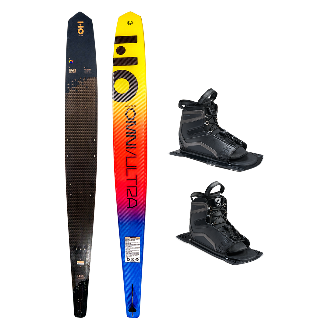 HO 69 Omni Ultra Black w/Stance Ultra BlackLite Dbl 10-15 Water Ski