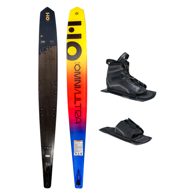 HO 65 Omni Ultra Black w/Stance Ultra BlackLite 4-8 ART Water Ski