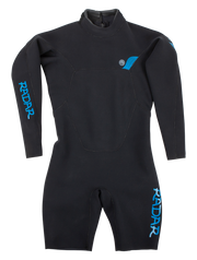 Long Sleeve Shorty - 2MM - Back Zip - Black - 2XL