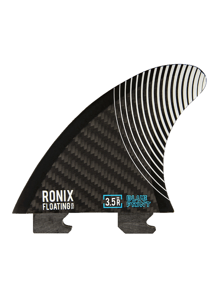 3.5 in. - Floating Button - Blueprint - Right Surf Fin - Carbon