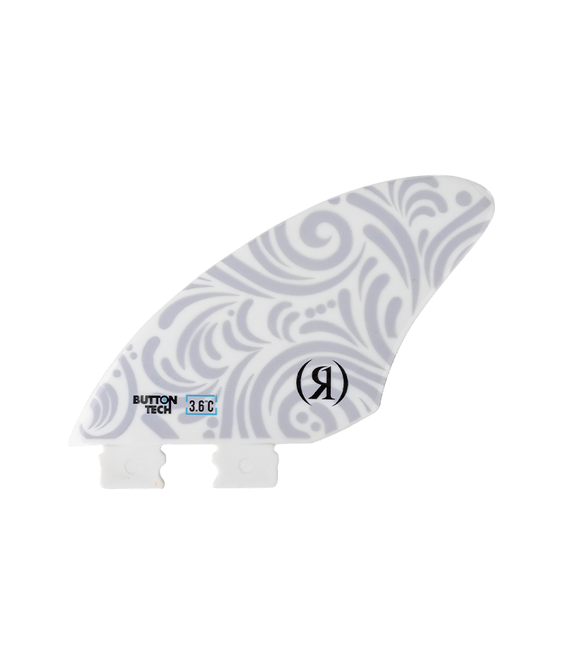 Ronix 3.6 in. - Fiberglass Button - Aloha - Center Surf Fin - White