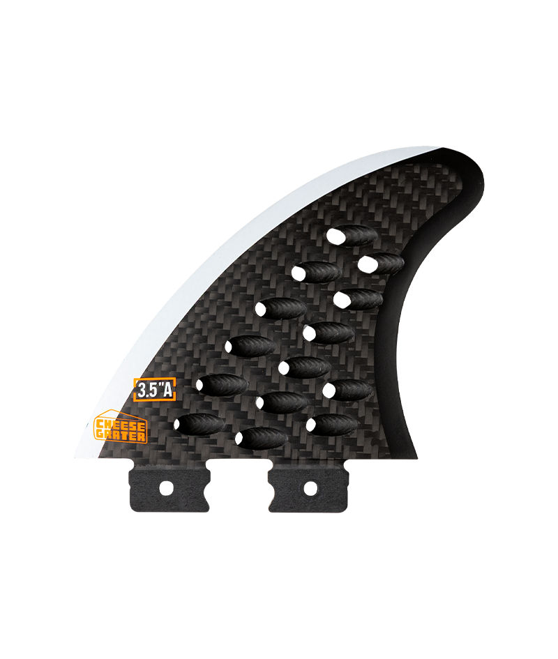 3.5 in. - Button - Cheese Grater - Right Surf Fin - Carbon