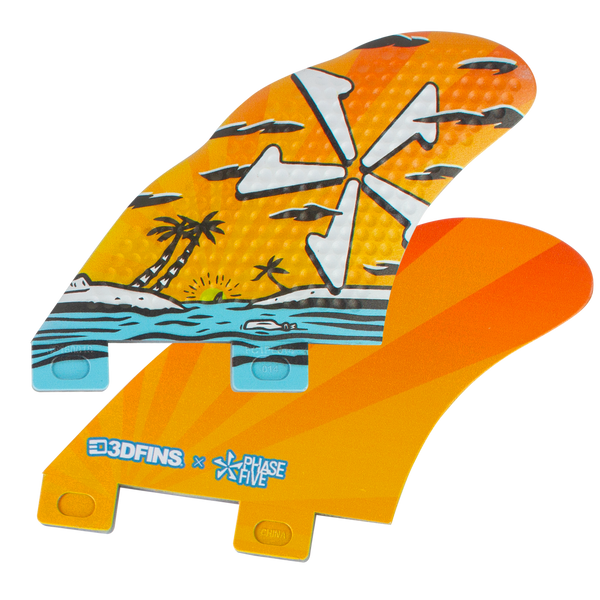 3D SPEED BASE TWIN FIN SET- SUNSET