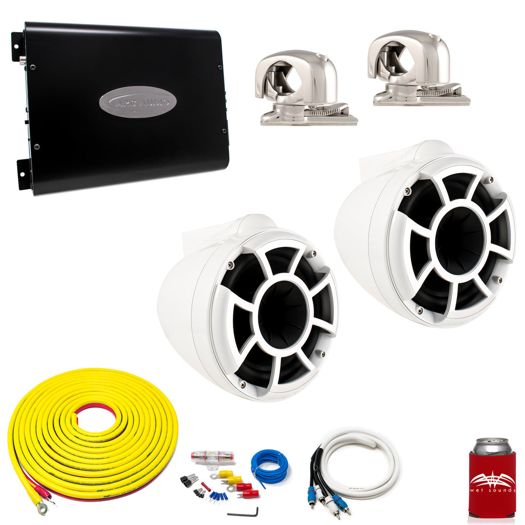 Rev 8 Swivel Clamp Tower Speaker Wh