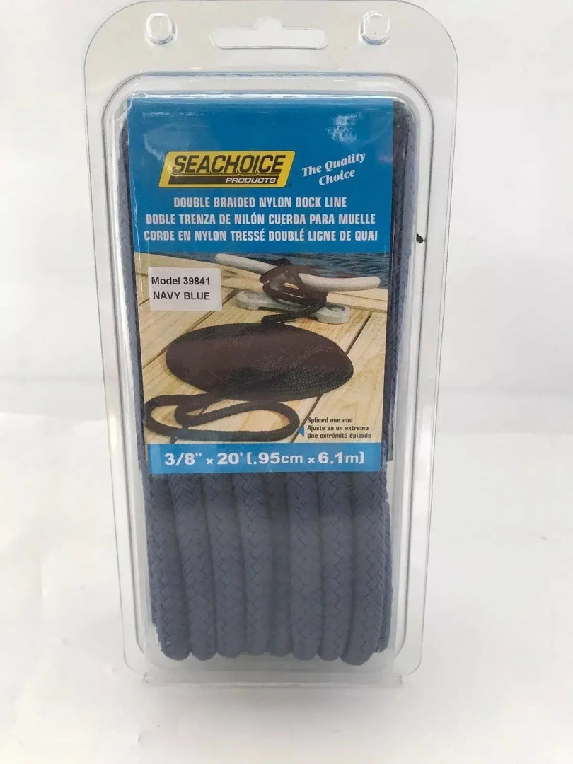 DBL BRD DOCK LINE NVY 3/8'X20'